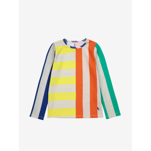 Striped swim T-shirt - Neutrals