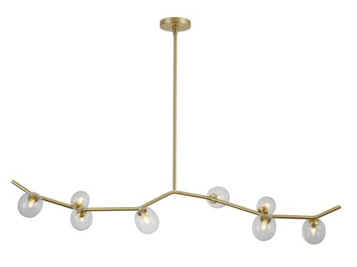Hampton 8-Light Chandelier in Brushed Brass With Clear Gla