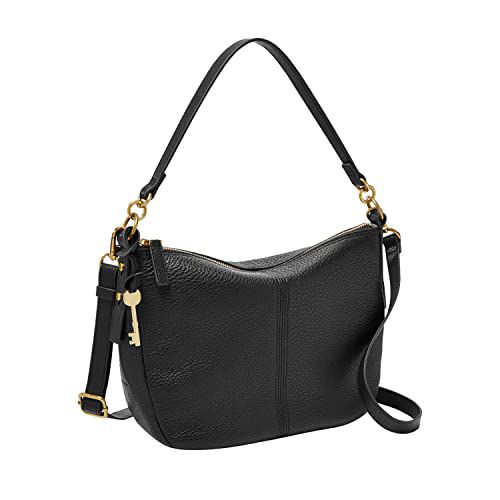 Fossil Women's Jolie Leather Crossbody Purse Handbag, Black (Model: ZB7716001)