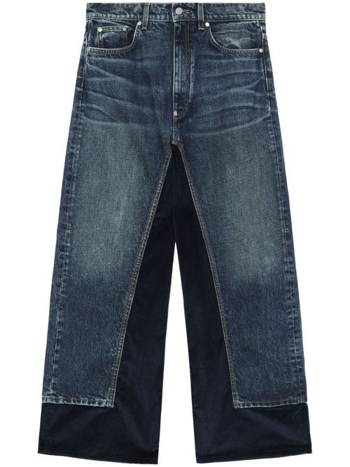 Contrasting straight-leg jeans - Blue