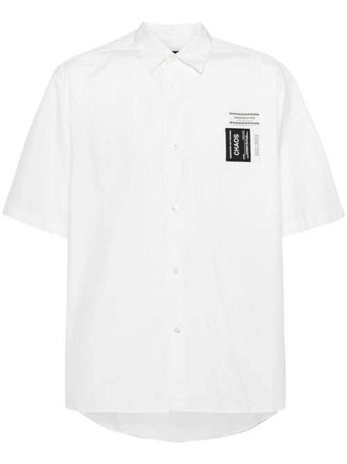 Logo-patch cotton shirt - White