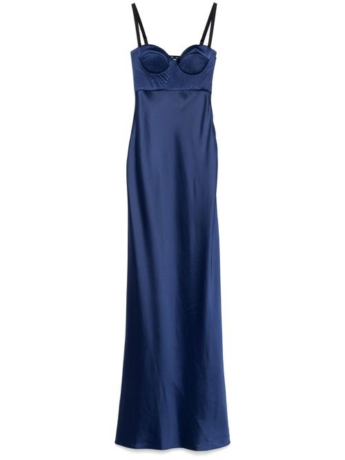 Matelassé detailed maxi dress - Blue