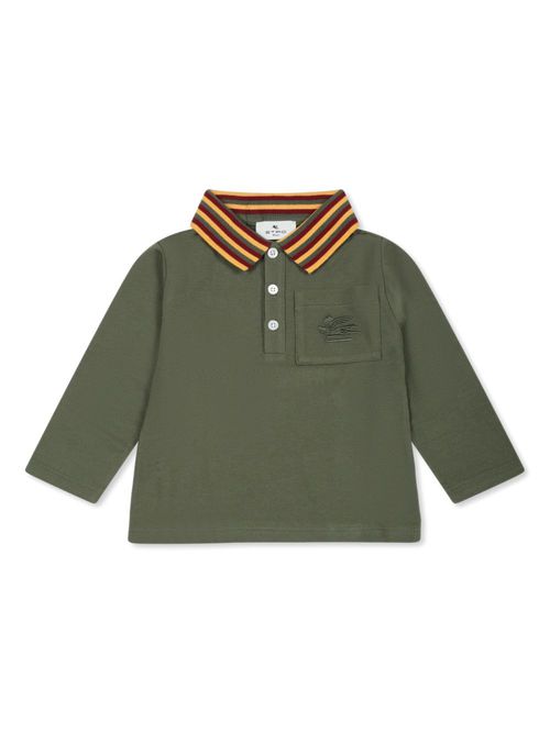 Logo-embroidered polo shirt - Green