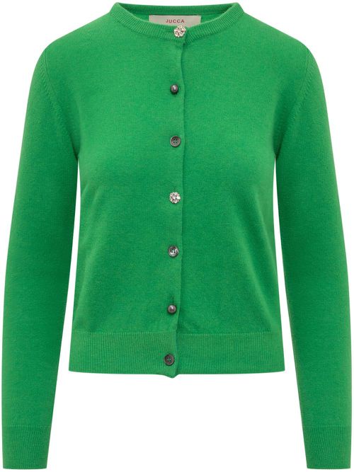 Cardigan Girocollo - Green