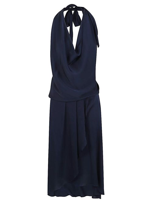 Blue Worth Ave silk short dress