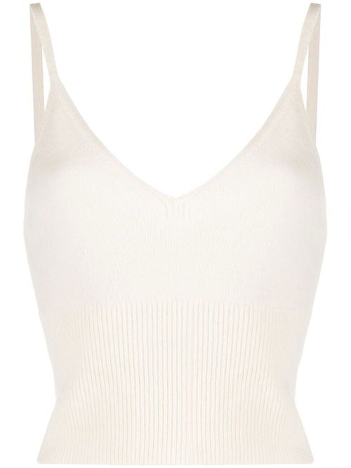 Ribbed-knit vest top - White