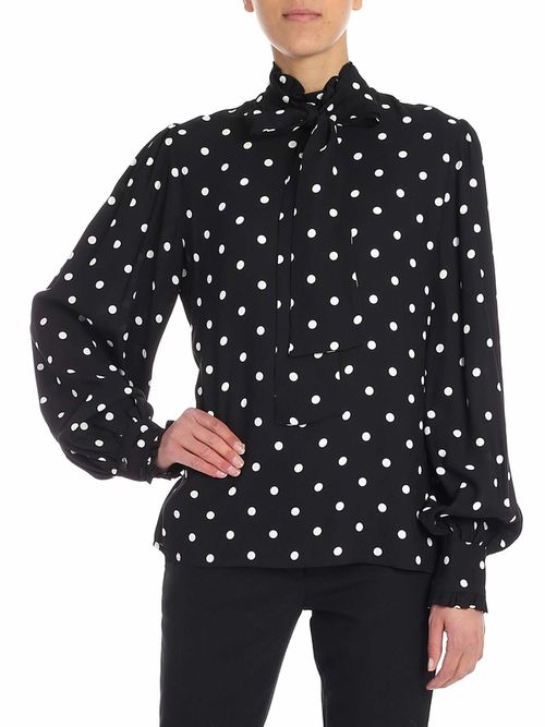 Black polka dot blouse