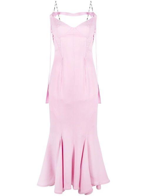 Cut-out detail fishtail-hem dress - Pink