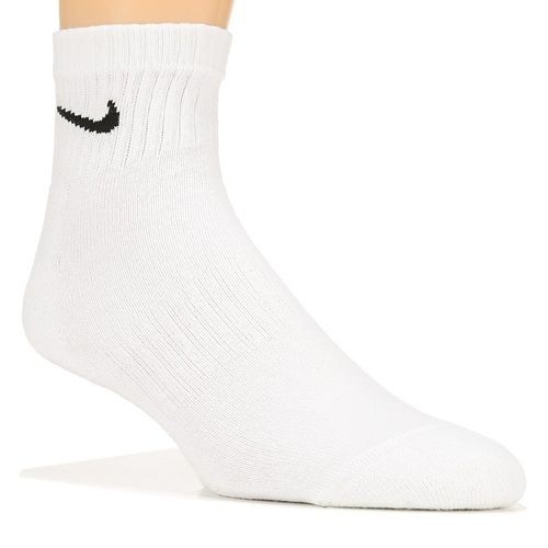 Men's 6 Pack Large Everyday Cushioned Ankle Socks (White/Black)