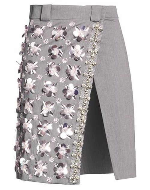 Des_phemmes Woman Midi skirt Grey Size 4 Polyester, Viscose, Wool, Elastane