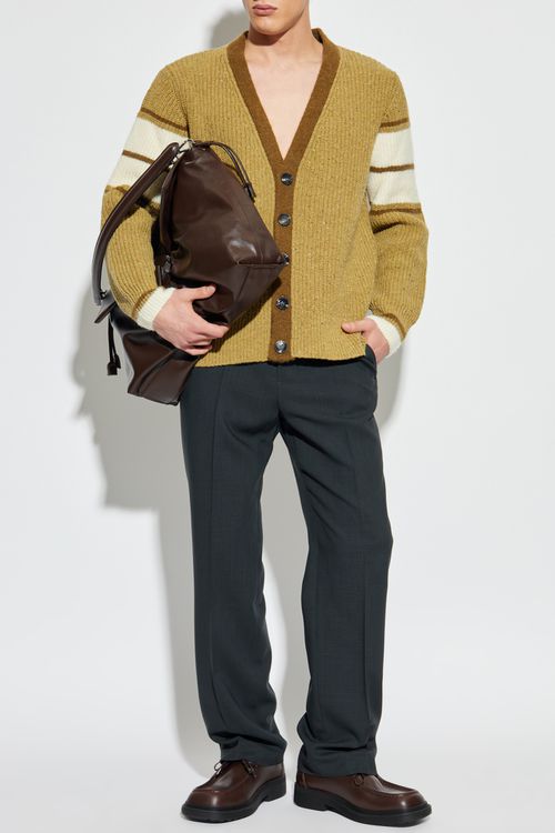 Cardigan With A V-neckline, Men's, Green