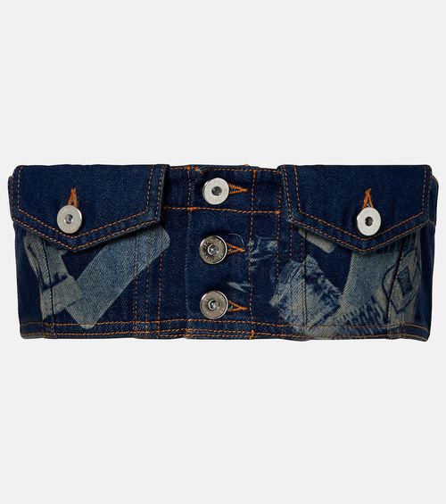 Trompe-l'ail denim bra top