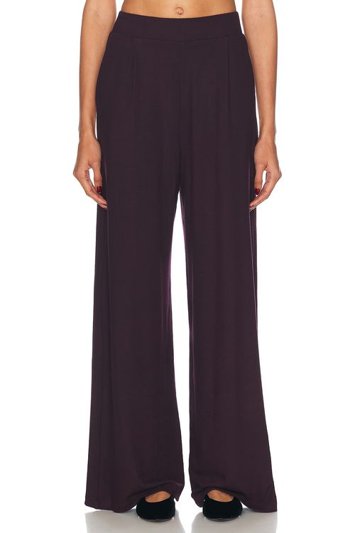 LESET Lauren Pleated Pocket Pant in Dark Berry - Purple.  XS also in