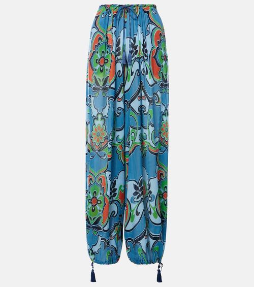 Printed wide-leg pants