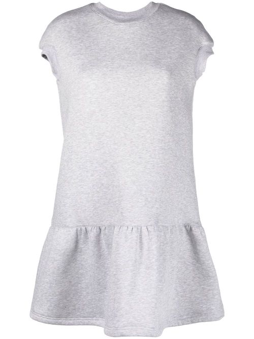 Round neck short-sleeved dress - Grey