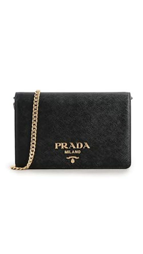Shopbop Archive Women's Pre-Loved Prada Chain Shoulder Bag, Calfskin Leather, Brown, One Size