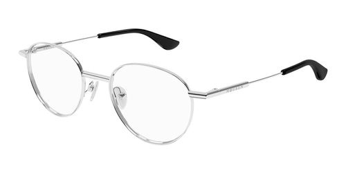 Alexander McQueen AM0502O Asian Fit 001 Men's Eyeglasses Silver Size 49 - Blue Light Block Available