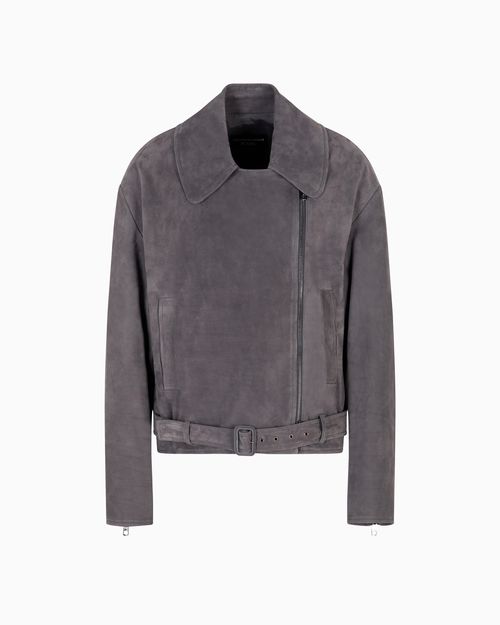Icon nubuck calf leather biker jacket