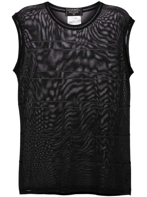 1997 striped knitted top - Black