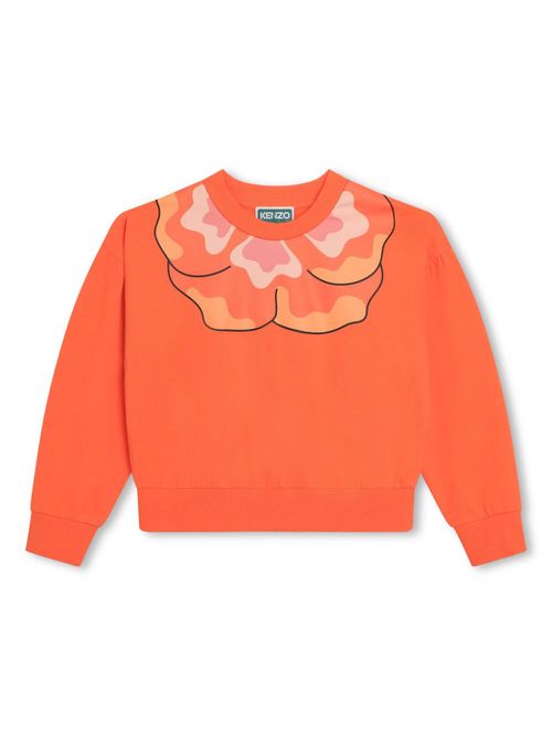 Boke-flower cotton T-shirt - Orange