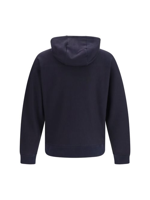 Cotton & Cashmere Padded Bomber Hoodie — Navy