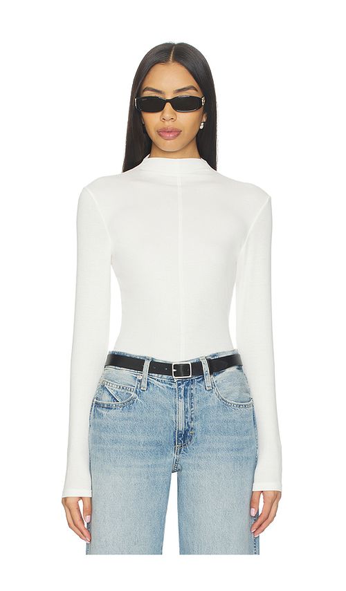 PISTOLA Dara Long Sleeve Funnel Neck Top in White. - XS also in L, M