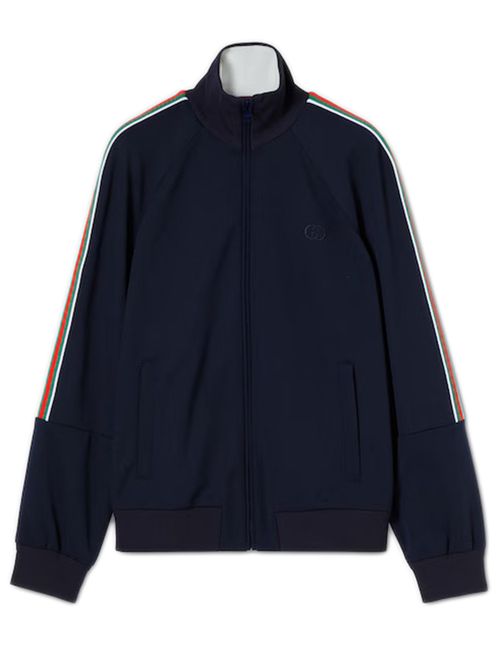 High Neck Technical Jacket with Ribbed Trim - Size S
