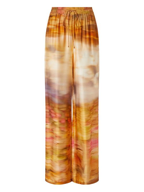 Abstract-print drawstring trousers - Yellow