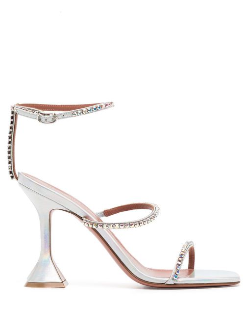 Gilda 95mm crystal-embellished sandals - Silver