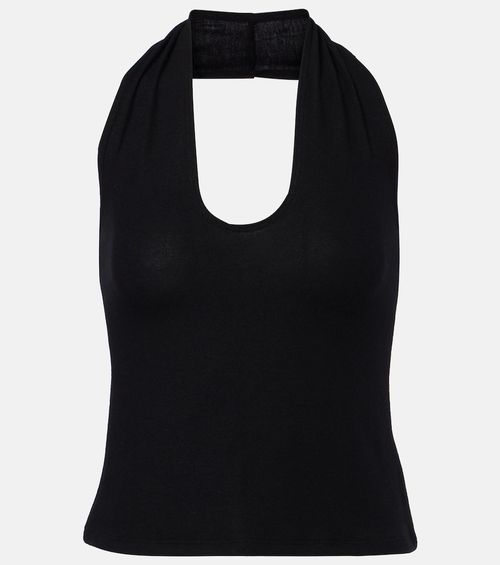 Lauren halterneck jersey top