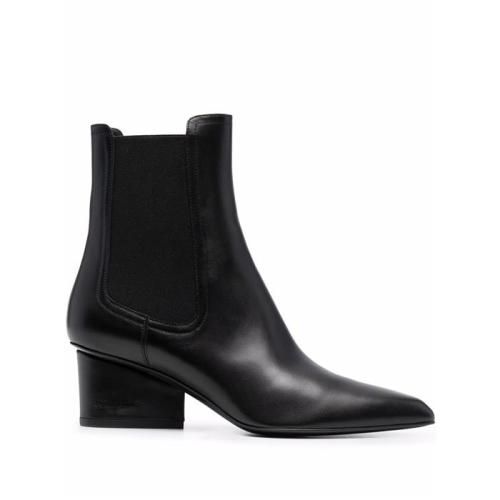 Logo-embossed heel Chelsea boots - Black