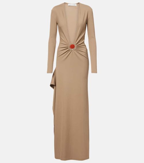 Mineral Stone embellished jersey maxi dress