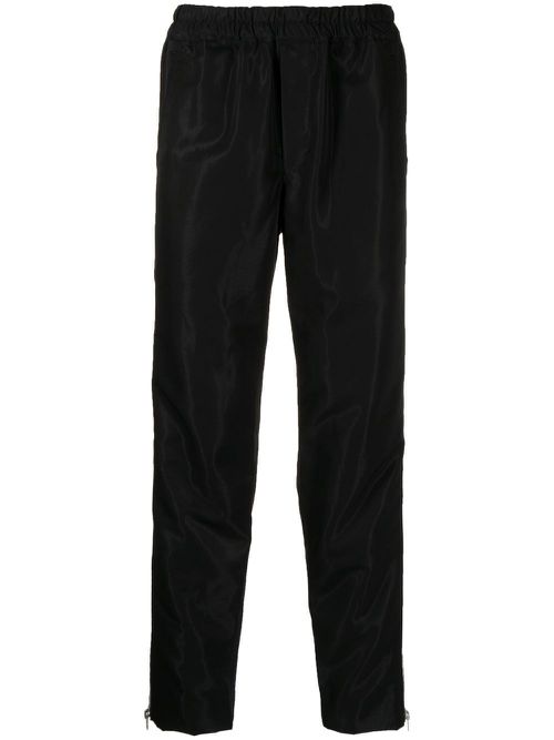 Side zip-detail trousers