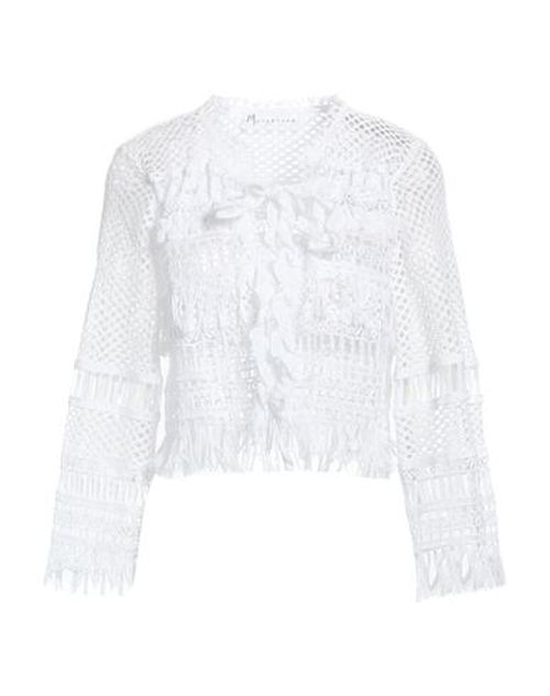 Woman Cardigan White Size M Cotton