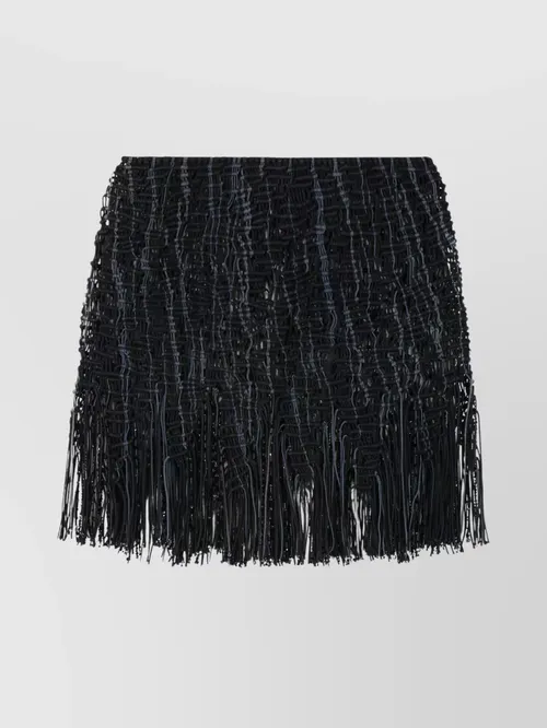 Roberta Einer - knitted mini skirt fringed hemline