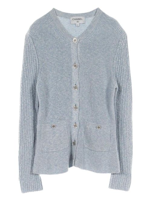 1986-1988 silk-linen cardigan - Blue