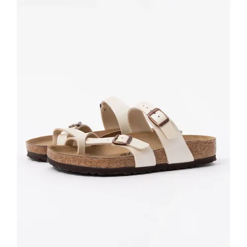 Women's Birkenstock Mayari Birko Flor Womens Sandals - Graceful Pearl White - Brown - : 5.5/D