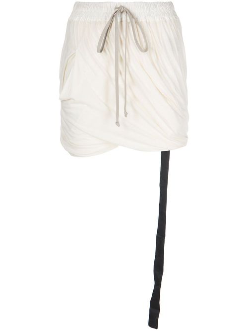 Drawstring gathered shorts - White