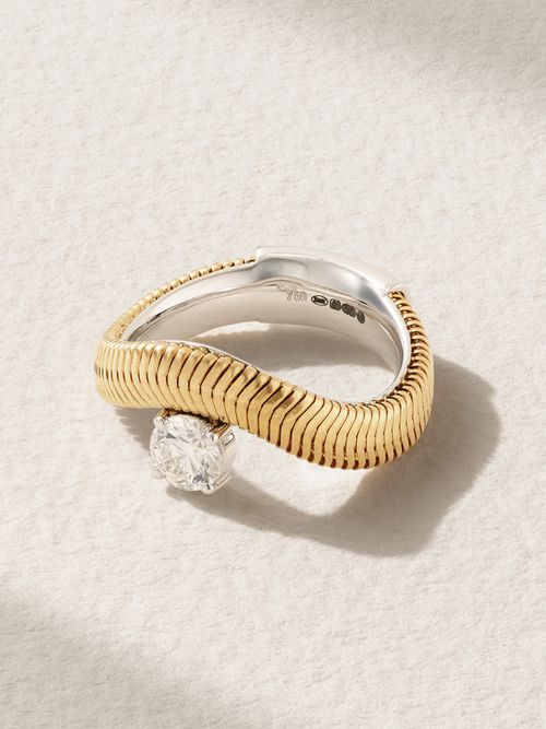 Feelings 18-karat Yellow And White Gold Diamond Ring - 6