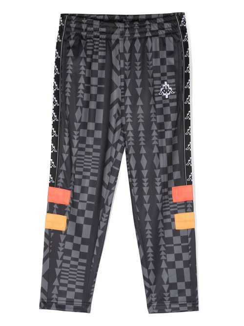 Geometric-print track pants - Black