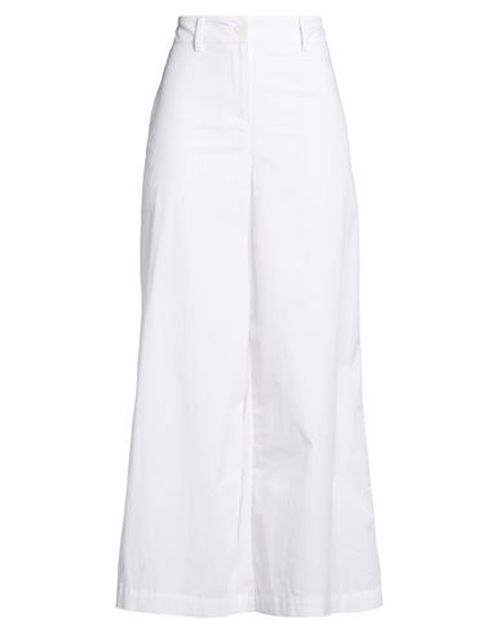 Woman Pants White Size 4 Cotton, Polyamide, Elastane