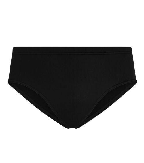 Black Solid Swim Briefs