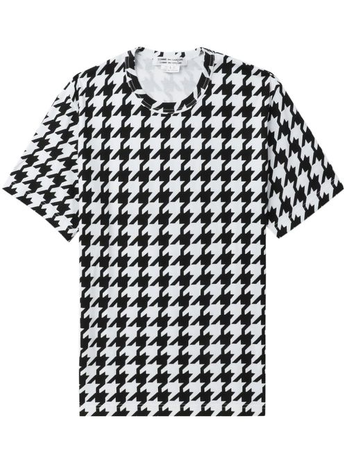 Houndstooth cotton T-shirt - Black
