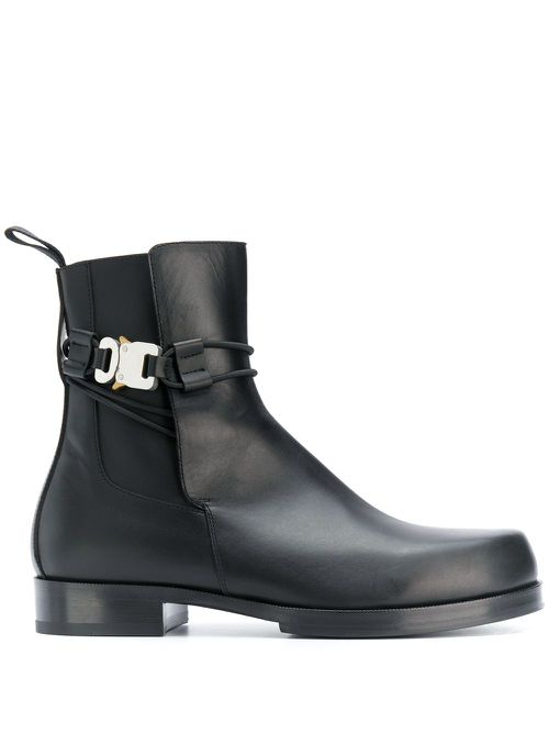 Buckle-strap ankle boots - Black