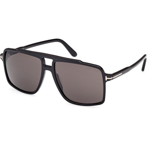 TOM FORD Man TOM FORD FT1177 KEMP 01A Sunglasses Acetate Black Smoke Squared Norma