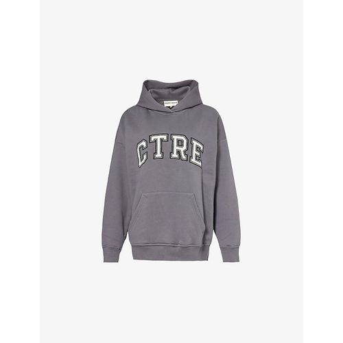 Womens Charcoal Varsity Cotton-jersey Hoody