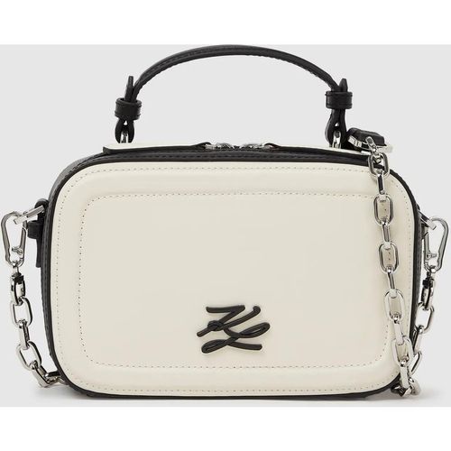 Karl Lagerfeld - K/autograph Quadratische Color-block-tasche, Damen, Schwarz/weiss, Größe: One