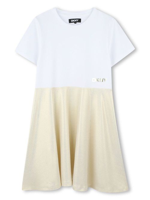 Logo-print dress - Gold