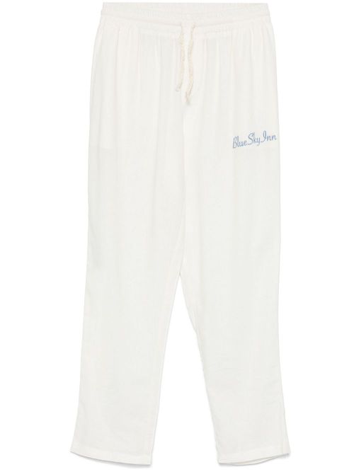 Logo-embroidered trousers - White