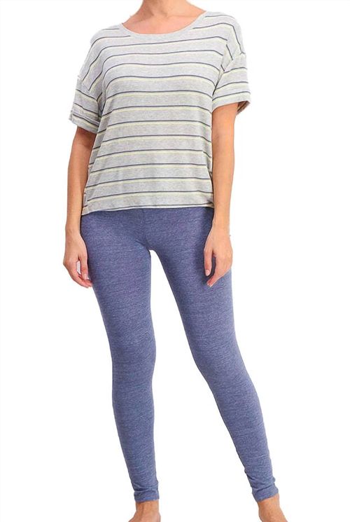 Side Tie Pajama T-Shirt In Gray Combo